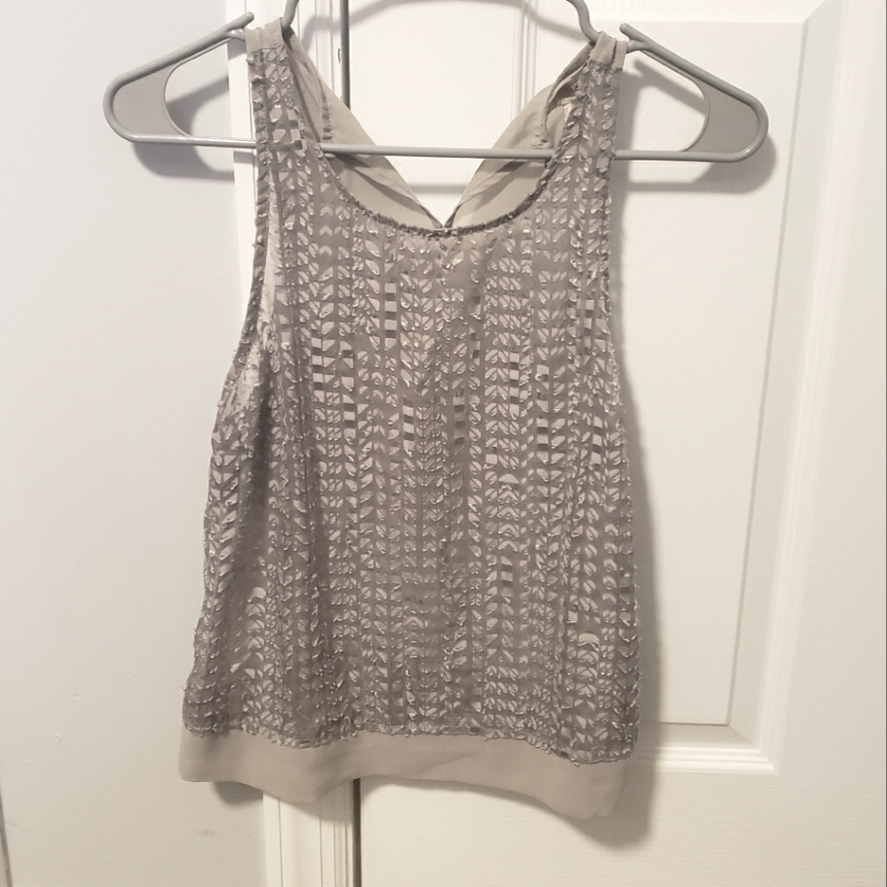 Sheer silver grey tank top